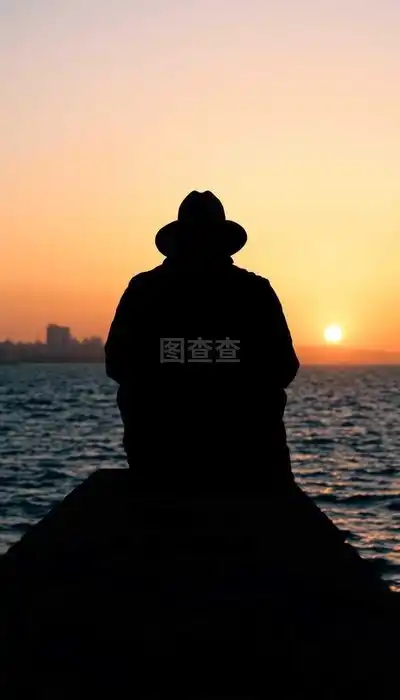 中年人微信头像男夕阳