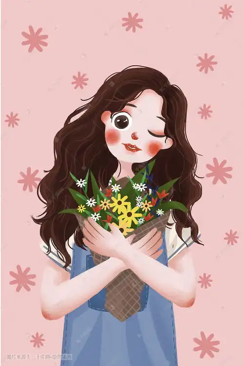 38妇女节女神节女生小清新唯美节日插画图片千库网
