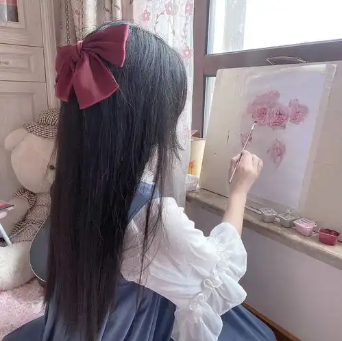 头像不露脸女头像蝴蝶结女孩系列2

